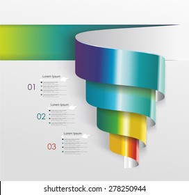 Modern design from spiral banner. Can be used for workflow layout, diagram, number options, web design.