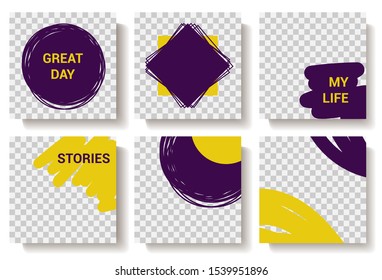 Modern design square web banner. For social media mobile apps. Bright promo backgrounds with abstract geometric elements. 