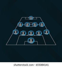 Modern design of starting line-up (5-4-1)