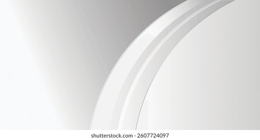 Modern design stripes background with abstract white and grey colors with geometric round shapes. Vector illustration eps10.
