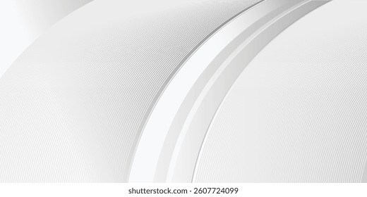 Modern design stripes background with abstract white and grey colors with geometric round shapes. Vector illustration eps10.