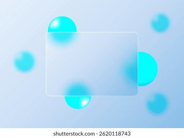 Um estilo de design moderno com planos de fundo borrados, camadas translúcidas e cores suaves, criando um efeito semelhante a vidro.