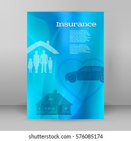 Modern Design style infographic mockup. Vector illustration of different types insurance. Can be for options of business services steps, anual report company, fraud protection, legal defense firm