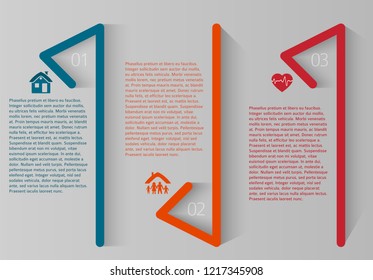 Modern Design style infographic template. Illustration of different kinds of insurance. Can be used for infographics and typography, chart process the insurance company, business service steps options