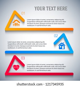 Modern Design style infographic template. Illustration of different kinds of insurance. Can be used for infographics and typography, chart process the insurance company, business service steps options
