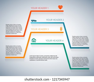 Modern Design style infographic template. Illustration of different kinds of insurance. Can be used for infographics and typography, chart process the insurance company, business service steps options