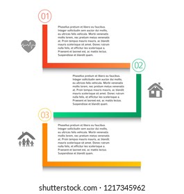 Modern Design style infographic template. Illustration of different kinds of insurance. Can be used for infographics and typography, chart process the insurance company, business service steps options
