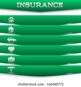 Modern Design style infographic template. Illustration of different kinds of insurance. Can be used for infographics and typography, chart process the insurance company, business service steps options
