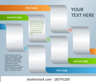 Modern Design style infographic template on steel background. Vector illustration eps 10 can be used for numbered banners / presentation layout / business process management / cover page brochure
