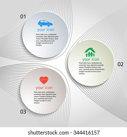 Modern Design style infographic template. Illustration of different kinds of insurance. Can be used for infographics and chart process the insurance company, business service steps options