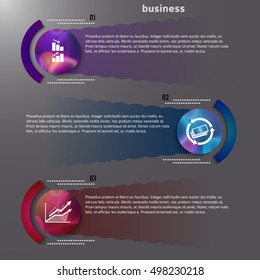 Modern Design style infographic template. Illustration of different kinds of banking. Can be used for infographics and typography, chart process the bank, business service steps options