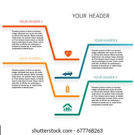 Modern Design style infographic template. Illustration of different kinds of insurance. Can be used for infographics and typography, chart process the insurance company, business service steps options
