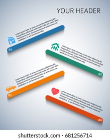 Modern Design style infographic template. Illustration of different kinds of insurance. Can be used for infographics and typography, chart process the insurance company, business service steps options