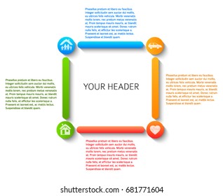 Modern Design style infographic template. Illustration of different kinds of insurance. Can be used for infographics and typography, chart process the insurance company, business service steps options