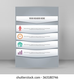 Modern Design style infographics template on steps up to success background with copy space place for your text. Vector illustration EPS 10 for page magazine, advertising brochure design elements