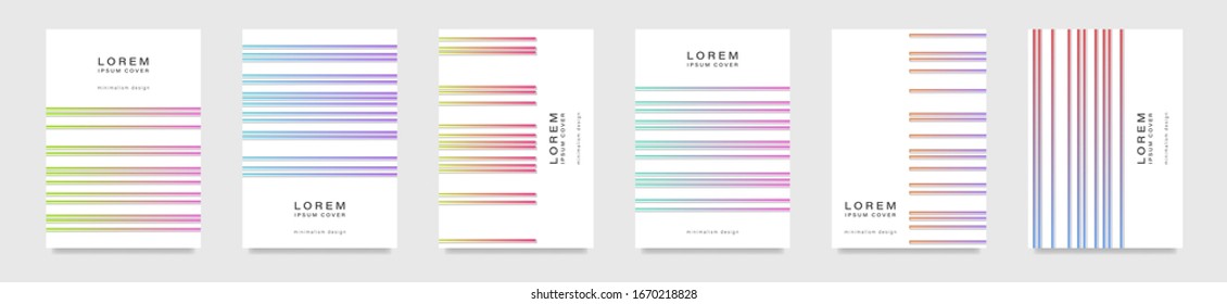 Modern design in the style of minimalism. Set of covers. Abstract background with a rectilinear geometric pattern. Vector illustration