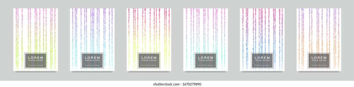 Modern design in the style of minimalism. Set of covers. Abstract background with a dynamic geometric pattern. Vector illustration