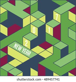 modern design stylized abstract isometric background for new year celebrating