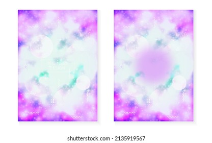 Modern Design. Tech Futuristic Composition. Neon Texture. Science Dots. Dynamic Flyer. Minimalist Presentation. Blue Light Shape. Round Poster. Purple Modern Design