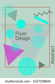 Modern design template. Abstract background in the style of Memphis.  Artistic geometric cover design. Fashionable  cover, banner, poster, booklet. Creative colors backgrounds. 