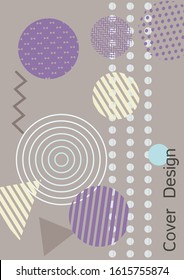 Modern design template. Abstract background in the style of Memphis.  Artistic geometric cover design. Fashionable  cover, banner, poster, booklet. Creative colors backgrounds. 