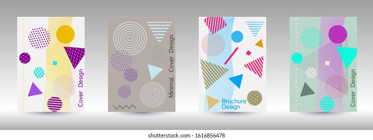 Modern design template. Abstract background in the style of Memphis.  Artistic geometric cover design. Fashionable  cover, banner, poster, booklet. Creative colors backgrounds. 
