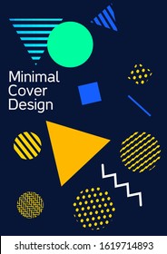 Modern design template. Abstract background in the style of Memphis.  Artistic geometric cover design. Fashionable  cover, banner, poster, booklet. Creative colors backgrounds. Vector.