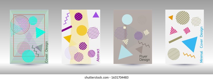 Modern design template. Abstract background in the style of Memphis.  Artistic geometric cover design.  