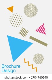 Modern design template. Abstract background in the style of Memphis.  Artistic geometric cover design. Fashionable  cover, banner, poster, booklet. Creative colors backgrounds. 
