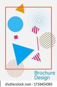 Modern design template. Abstract background in the style of Memphis.  Artistic geometric cover design. Fashionable  cover, banner, poster, booklet. Creative colors backgrounds. 