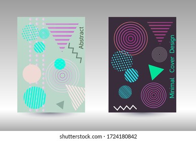 Modern design template. Abstract background in the style of Memphis.  Artistic geometric cover design. Fashionable  cover, banner, poster, booklet. Creative colors backgrounds. 