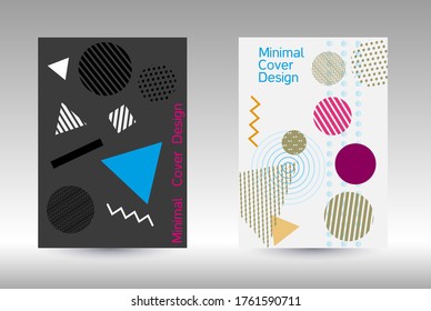 Moderne Design-Vorlage. Abstrakter Hintergrund im Stil von Memphis.  Künstliches geometrisches Cover-Design. Modische Abdeckung, Banner, Poster, Broschüre. Kreative Farbhintergründe. 