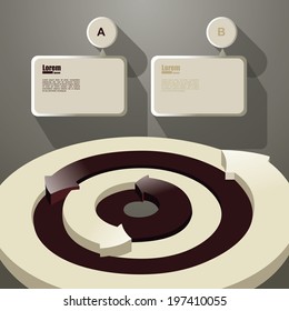 Modernes Design-Template. abstrakter Hintergrund mit Pfeilen und Blasen