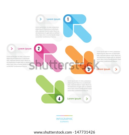 modern design of a template with arrows directed in different di