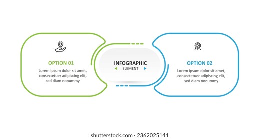 Modern design template business infographic vector element with two step, options or section s