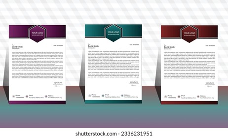 modern design template. business template. set of three letterhead. business letterhead design. corporate modern letterhead template. professional letter head design. office letterhead.
