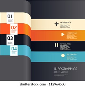 Modern   Design template  / can be used for infographics / numbered banners / horizontal cutout lines / graphic or website layout vector