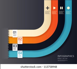 Modern   Design template  / can be used for infographics / numbered banners / horizontal cutout lines / graphic or website layout vector