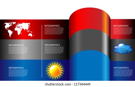 Modern Design template. Can be used for infographics, webs, banners, brochure, website layouts.