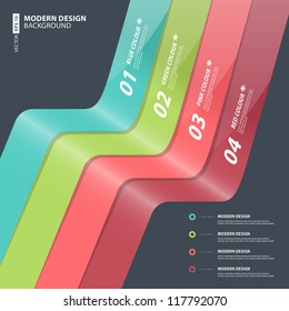 Modernes Design-Template / kann für Infografiken / nummerierte Banner / horizontale Ausschnittlinien / Grafik- oder Website-Layout verwendet werden
