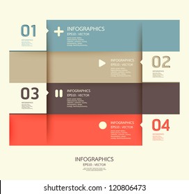 Modern Design template / can be used for infographics / numbered banners / horizontal cutout lines / graphic website layout vector