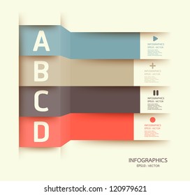 Modern Design template / can be used for infographics / numbered banners / horizontal cutout lines / graphic or website layout vector