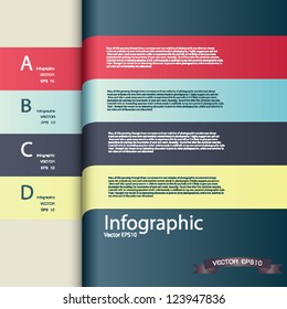 Modern  Design template / can be used for infographics / numbered banners / horizontal cutout lines / graphic or website layout vector