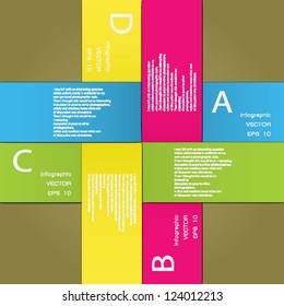 Modern  Design template / can be used for infographics / numbered banners / horizontal cutout lines / graphic or website layout vector