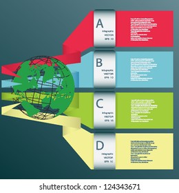 Modern Design template / can be used for infographics / numbered banners / horizontal cutout lines / graphic or website layout vector