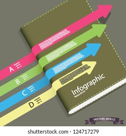 Modern  Design template / can be used for infographics / numbered banners / horizontal cutout lines / graphic or website layout vector