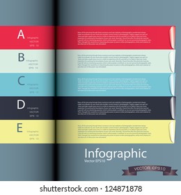 Modern Design template / can be used for infographics / numbered banners / horizontal cutout lines / graphic or website layout vector