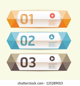 Modern Design template / can be used for infographics / numbered banners / horizontal cutout lines / graphic or website layout vector