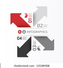 Modern Design template / can be used for infographics / numbered banners / horizontal cutout lines / graphic or website layout vector