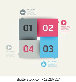 Plantilla de diseño moderno / puede utilizarse para infografías / banners numerados / líneas de corte horizontal / gráfico o diseño de sitio web vectorial